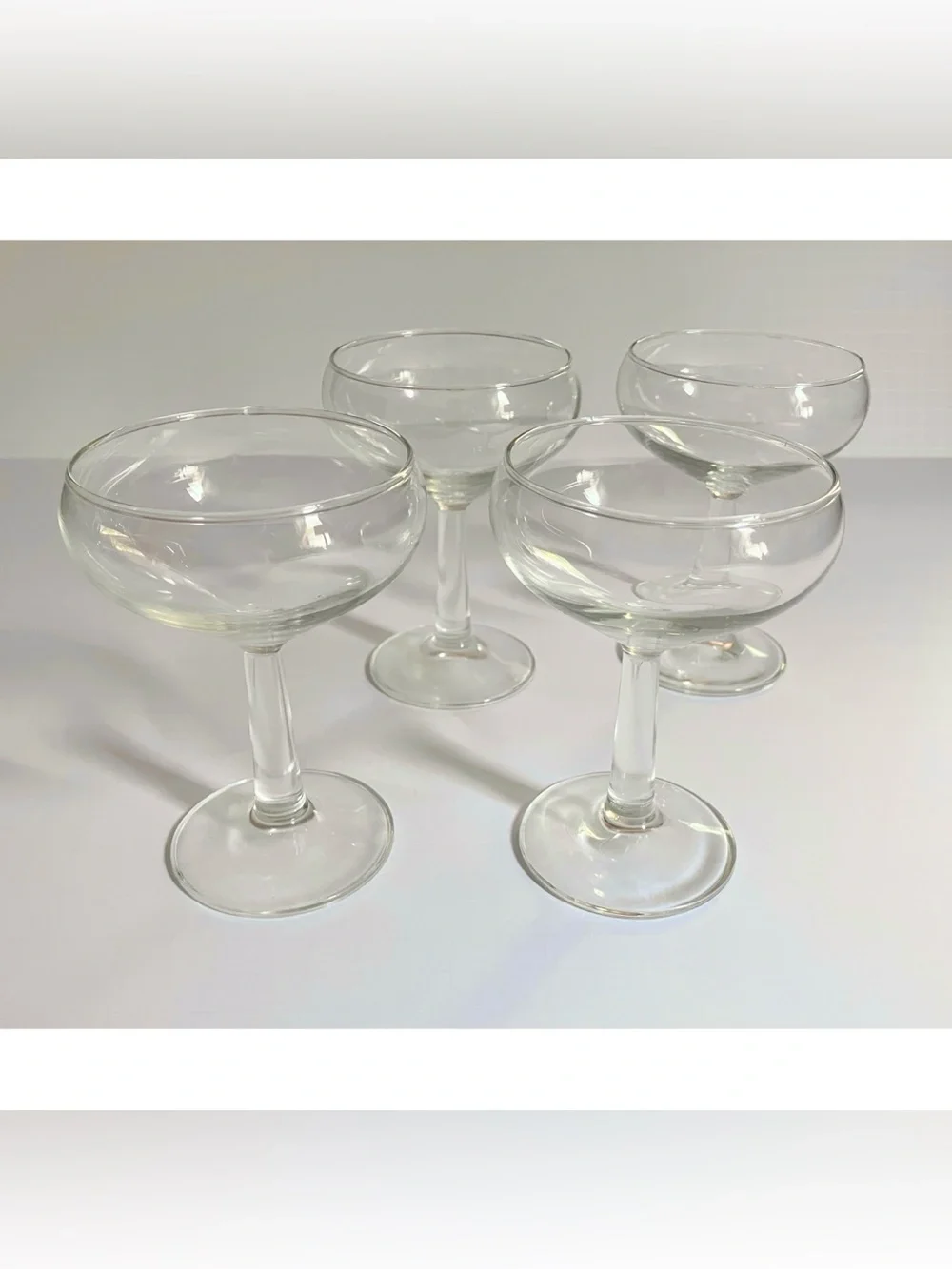 Set of Four Six-Ounce Stemmed Coupe Glasses